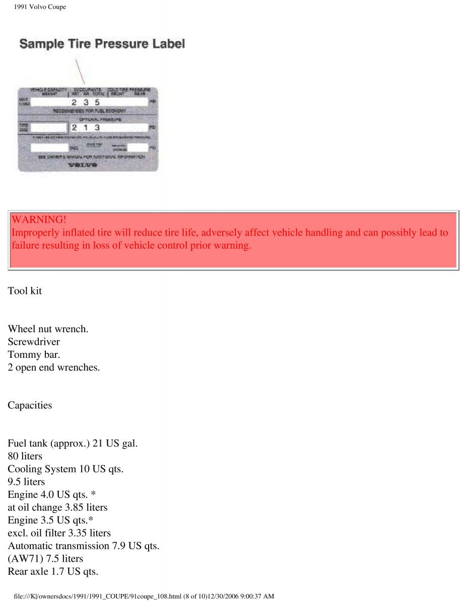 Volvo Coupe owners manual / page 14