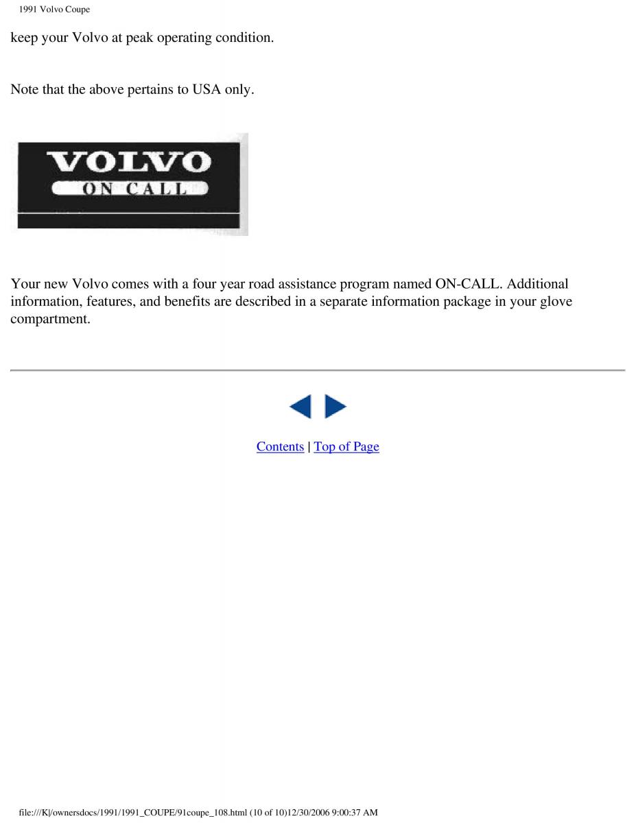 Volvo Coupe owners manual / page 16