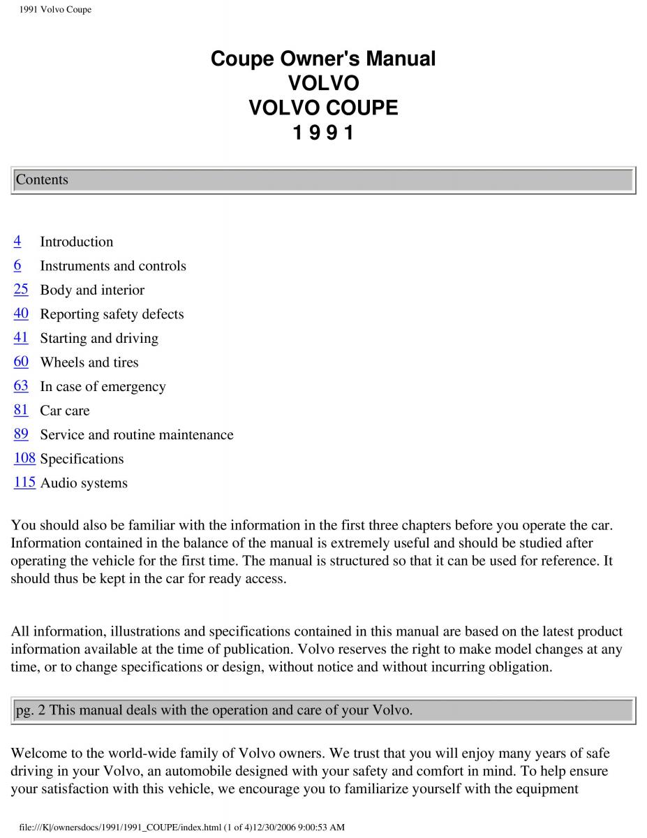 manual  Volvo Coupe owners manual / page 168