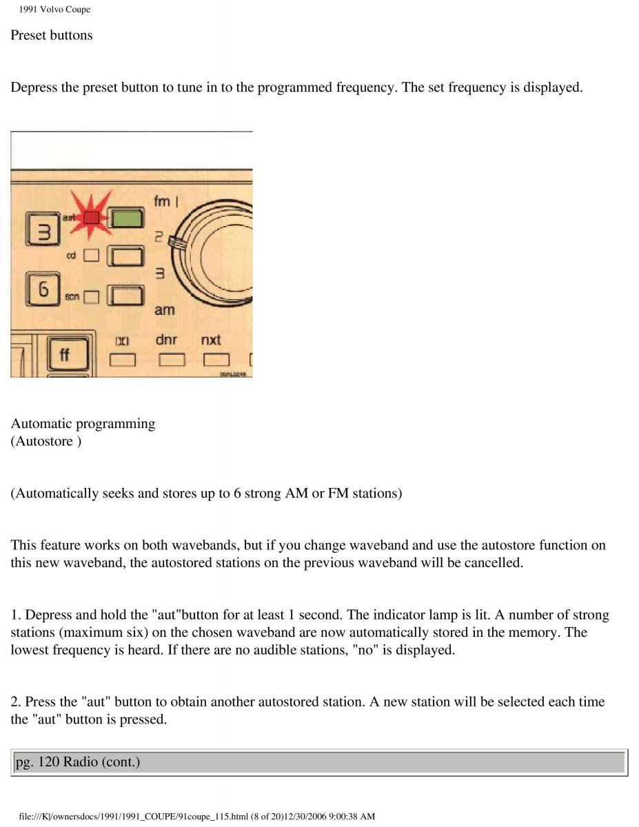 Volvo Coupe owners manual / page 24