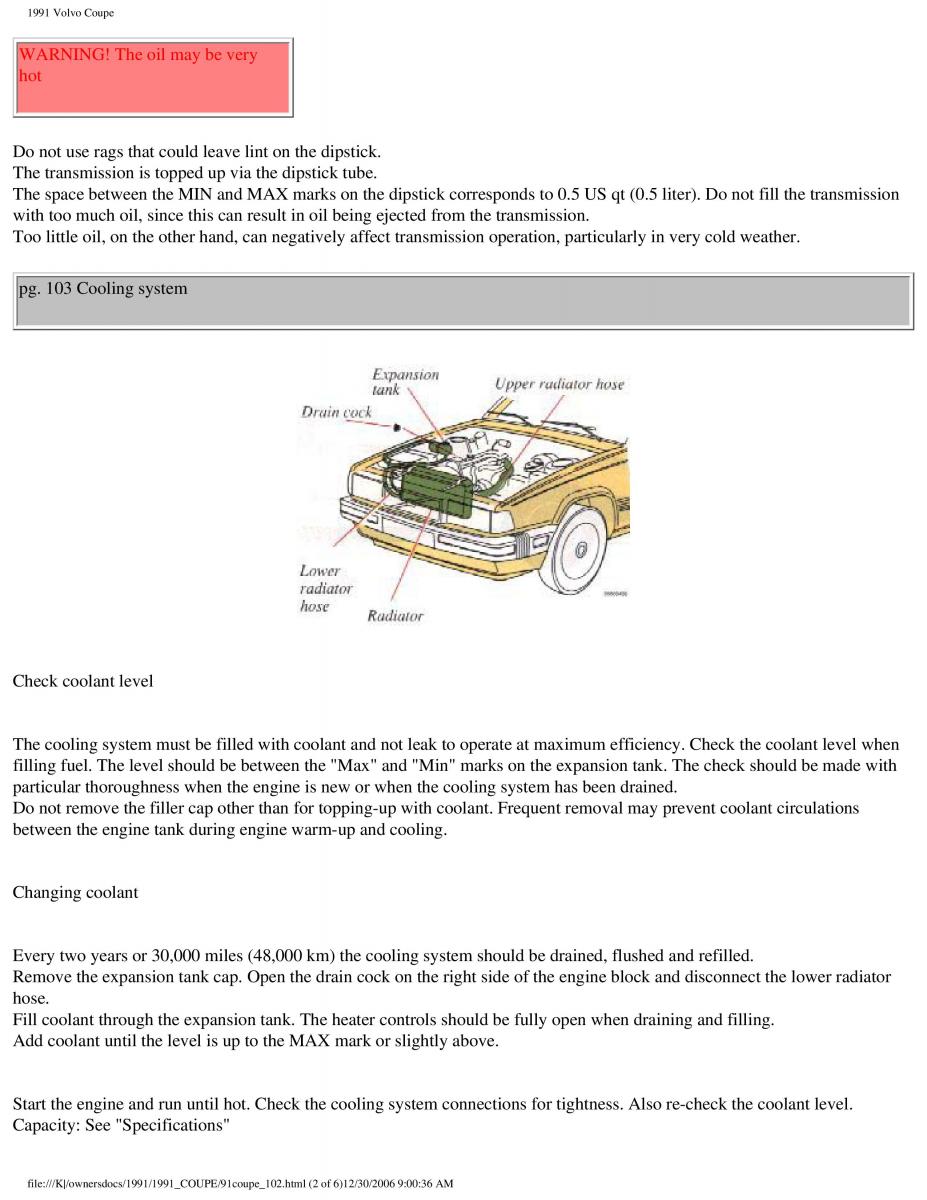 Volvo Coupe owners manual / page 2