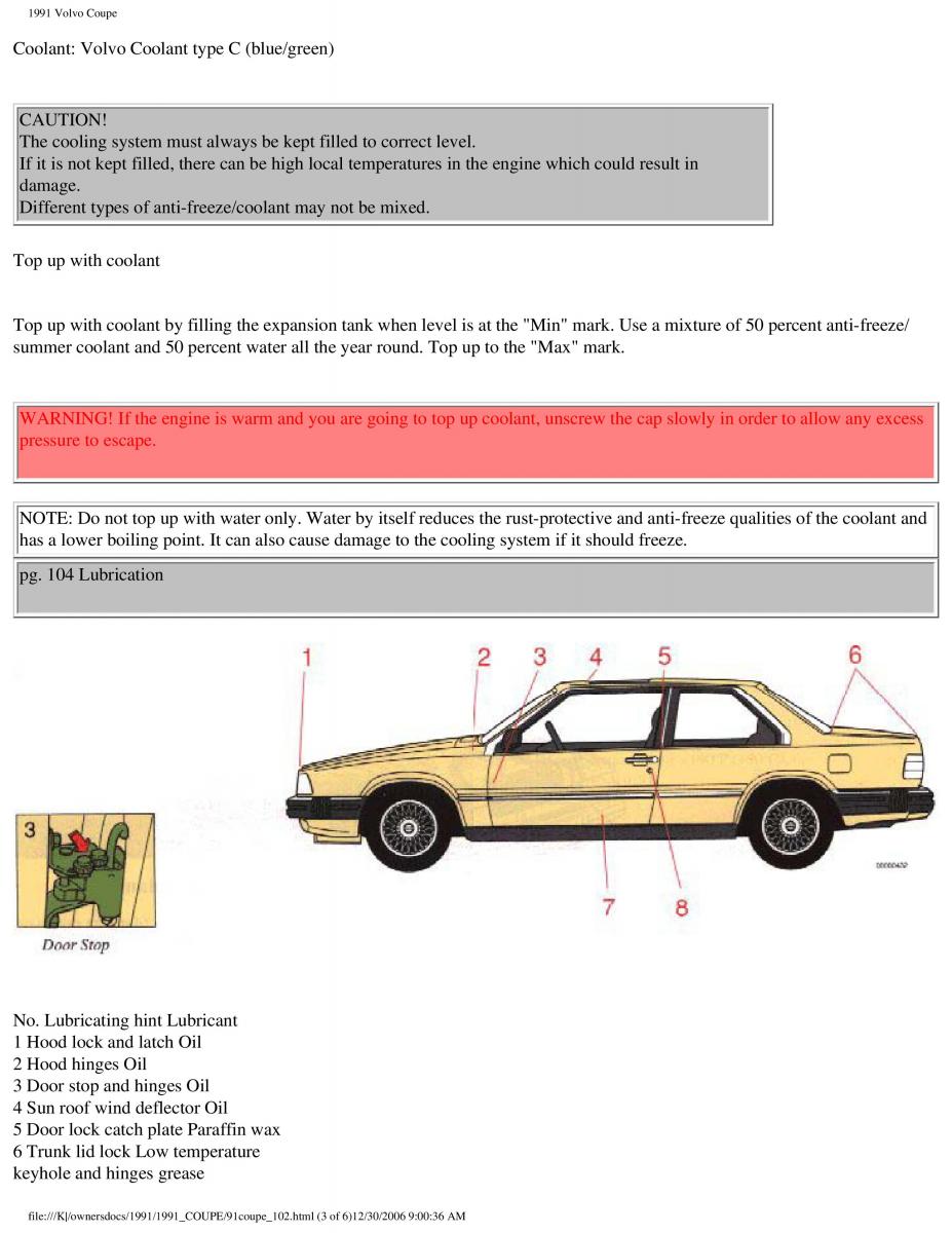 manual  Volvo Coupe owners manual / page 3