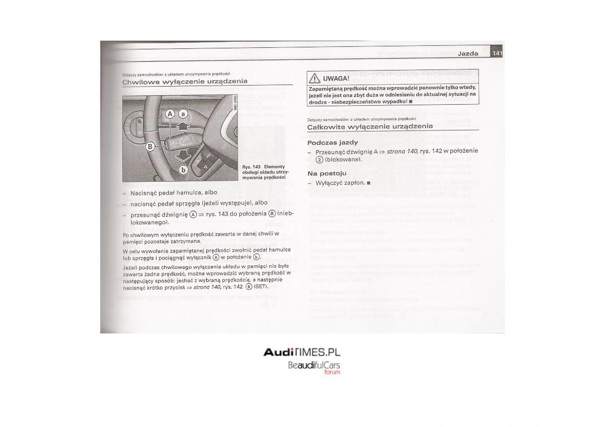 Audi A4 B7 instrukcja obslugi / page 140