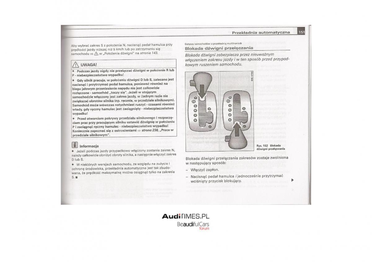 Audi A4 B7 instrukcja obslugi / page 150
