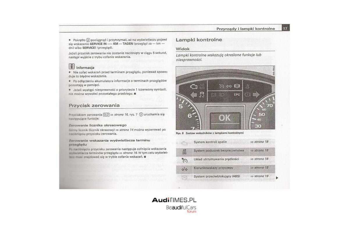 Audi A4 B7 instrukcja obslugi / page 16