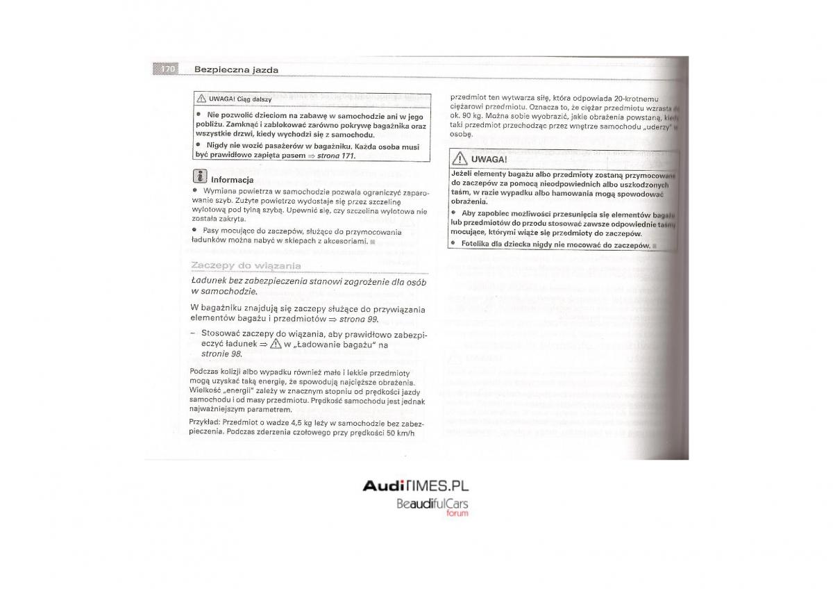 Audi A4 B7 instrukcja obslugi / page 167