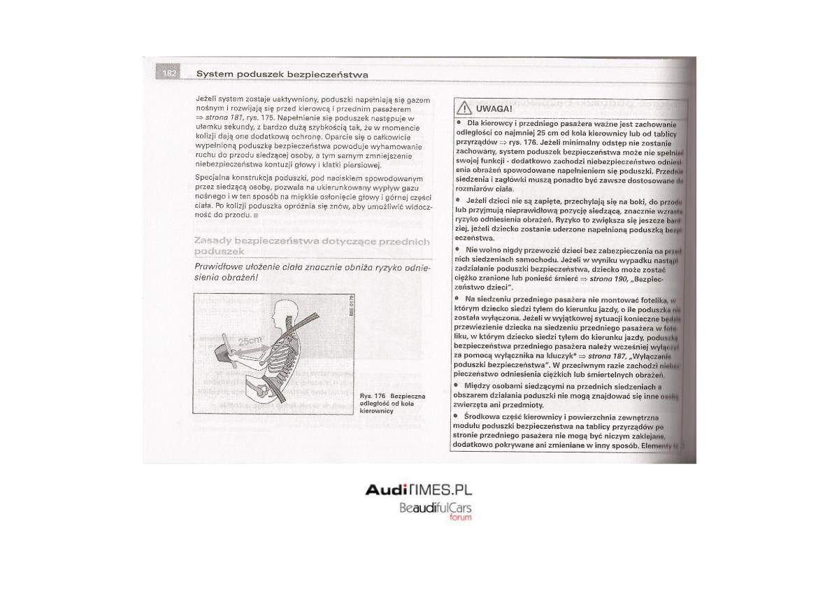 Audi A4 B7 instrukcja obslugi / page 179