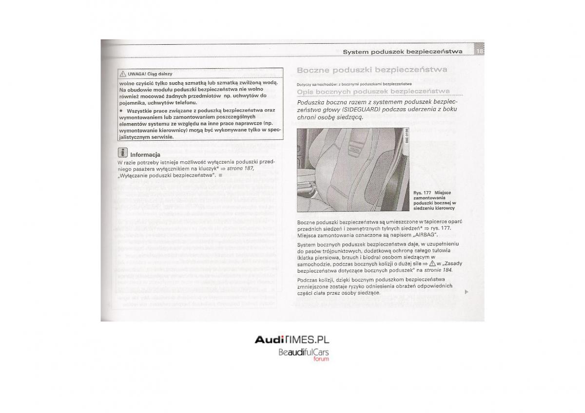 Audi A4 B7 instrukcja obslugi / page 180