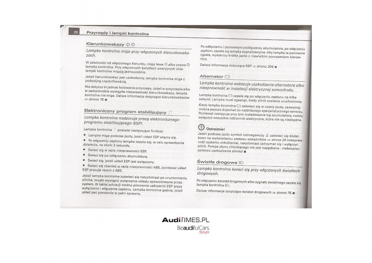 Audi A4 B7 instrukcja obslugi / page 19