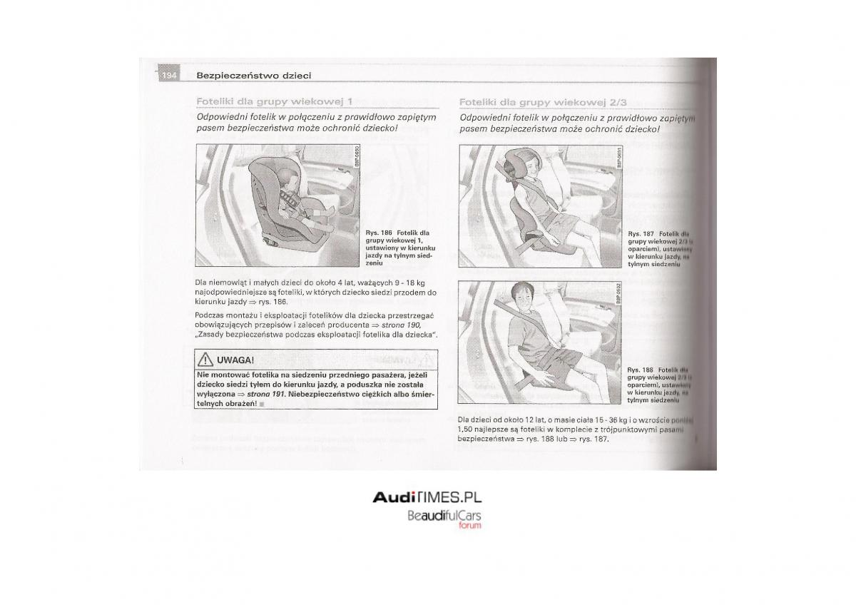 Audi A4 B7 instrukcja / page 191