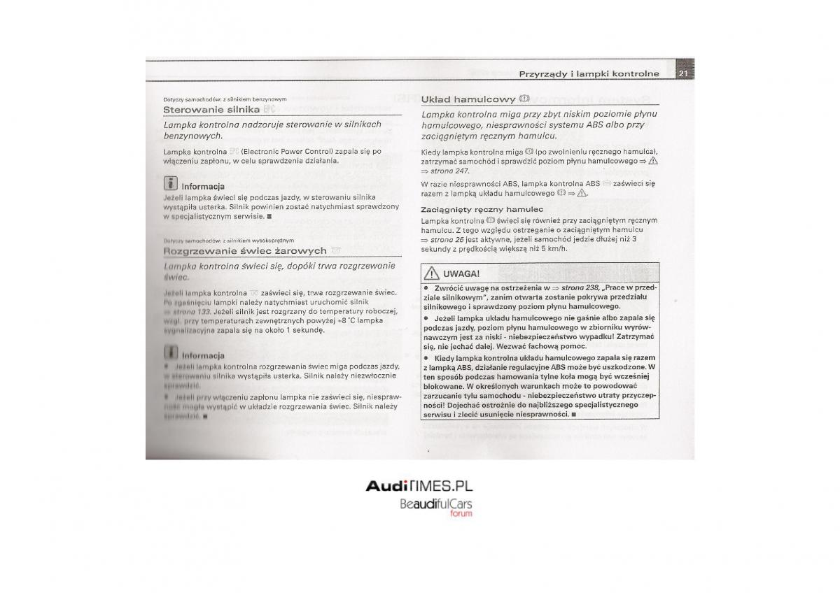 manual  Audi A4 B7 instrukcja / page 20