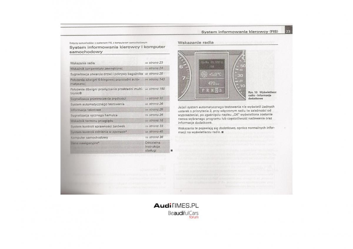 Audi A4 B7 instrukcja obslugi / page 22