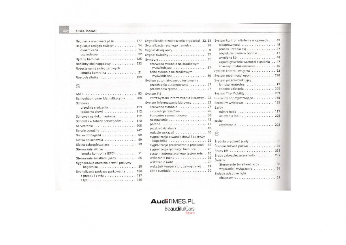 Audi A4 B7 instrukcja obslugi / page 325