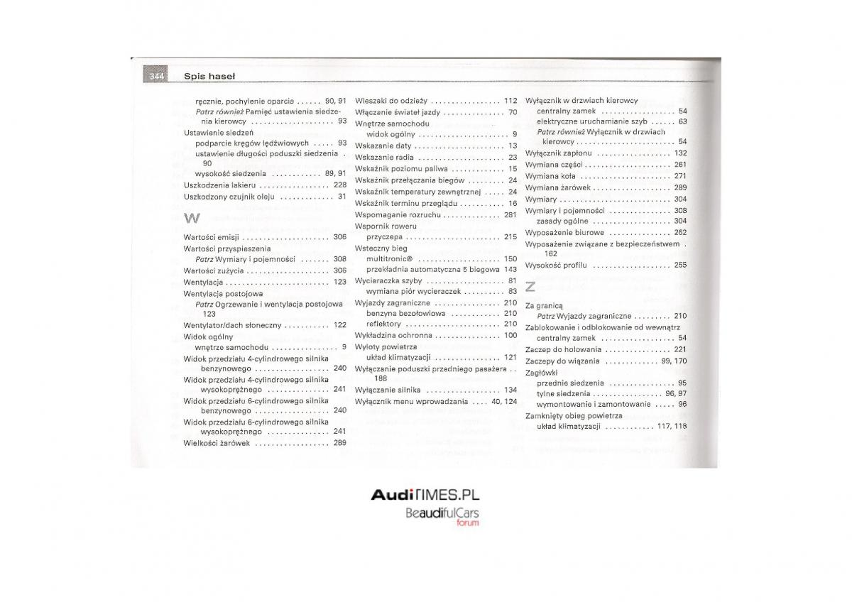 Audi A4 B7 instrukcja obslugi / page 327