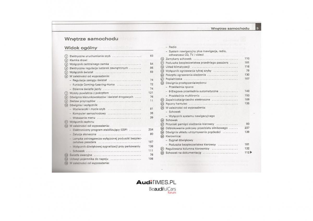 Audi A4 B7 instrukcja / page 7