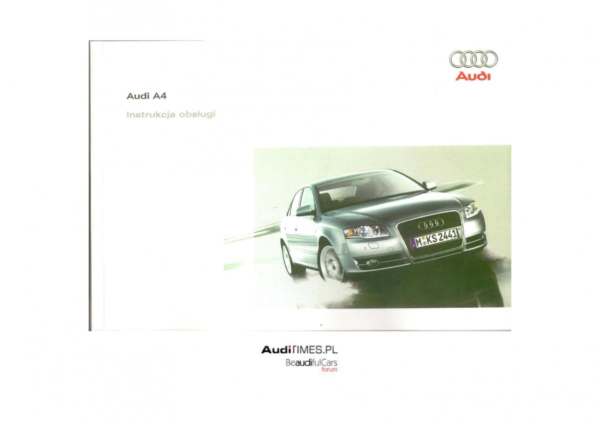 Audi A4 B7 instrukcja obslugi / page 1