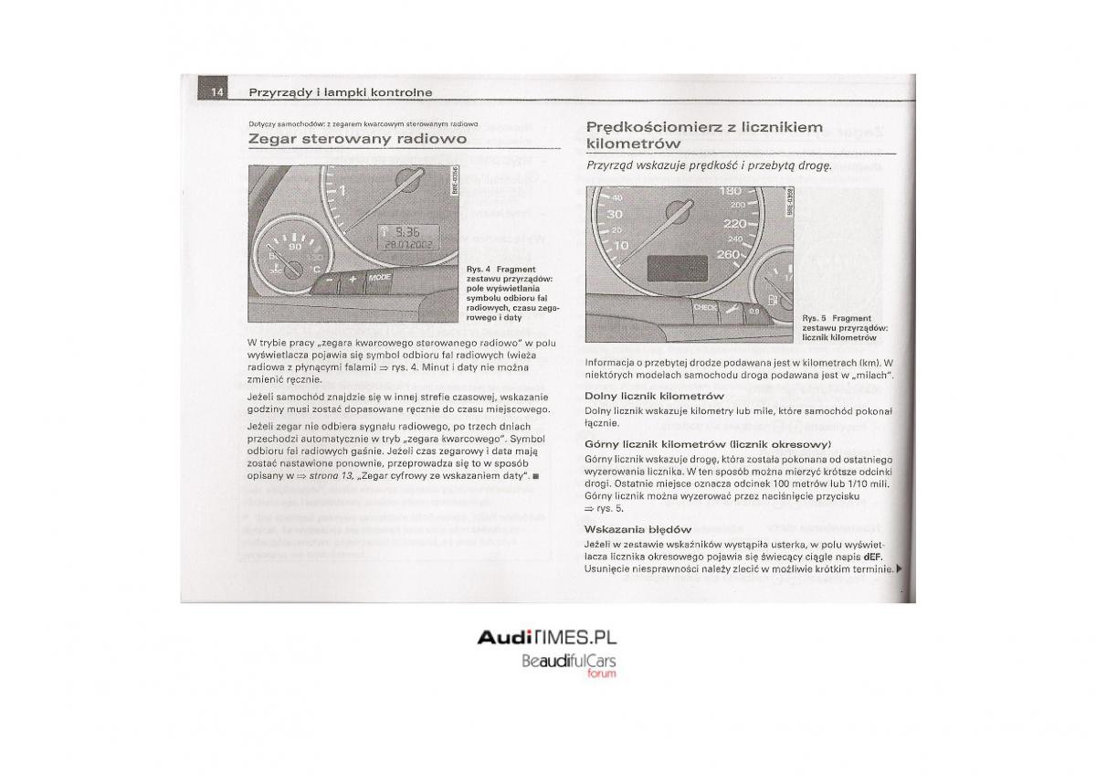 Audi A4 B7 instrukcja obslugi / page 13