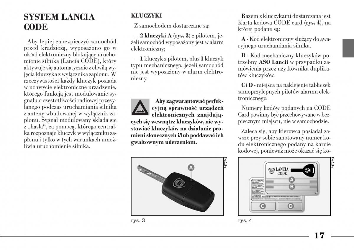 Lancia Lybra instrukcja obslugi / page 19