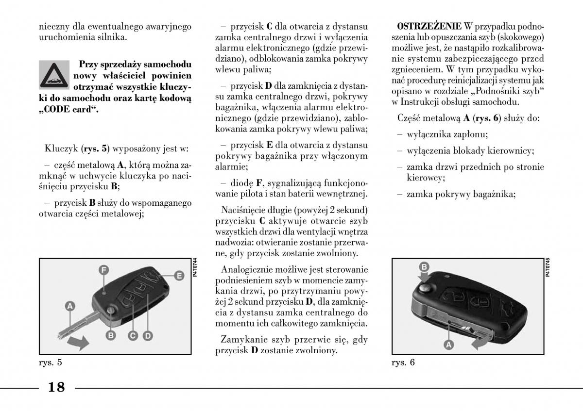 Lancia Lybra instrukcja obslugi / page 20