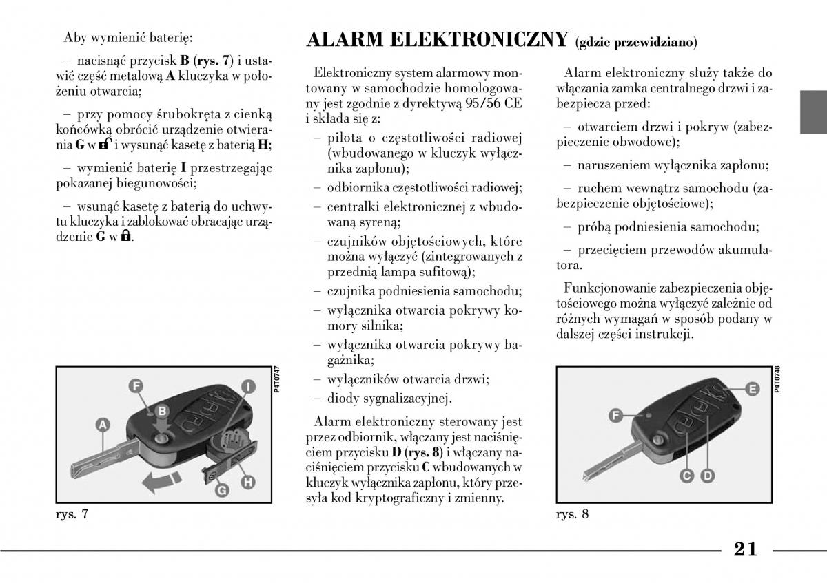 Lancia Lybra instrukcja obslugi / page 23