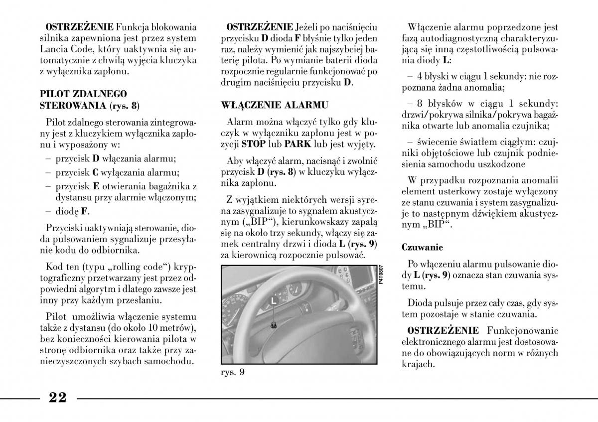 Lancia Lybra instrukcja obslugi / page 24