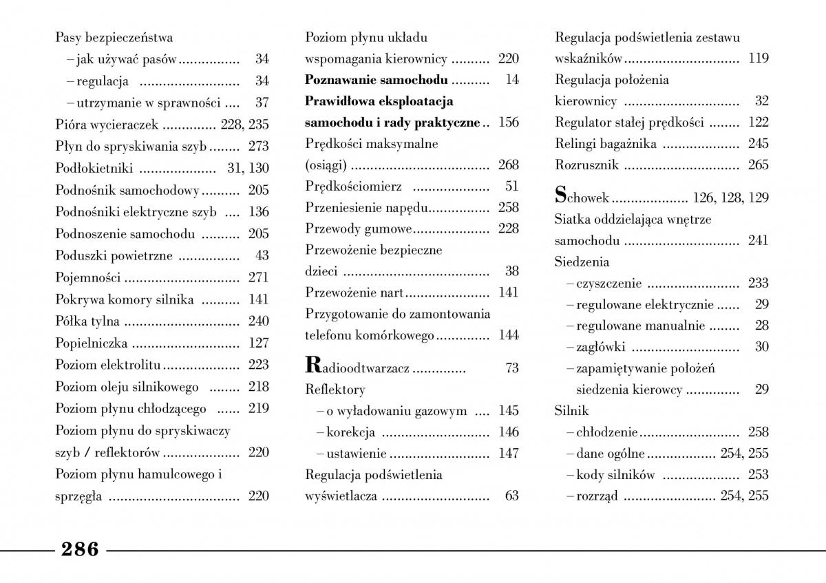 Lancia Lybra instrukcja obslugi / page 288