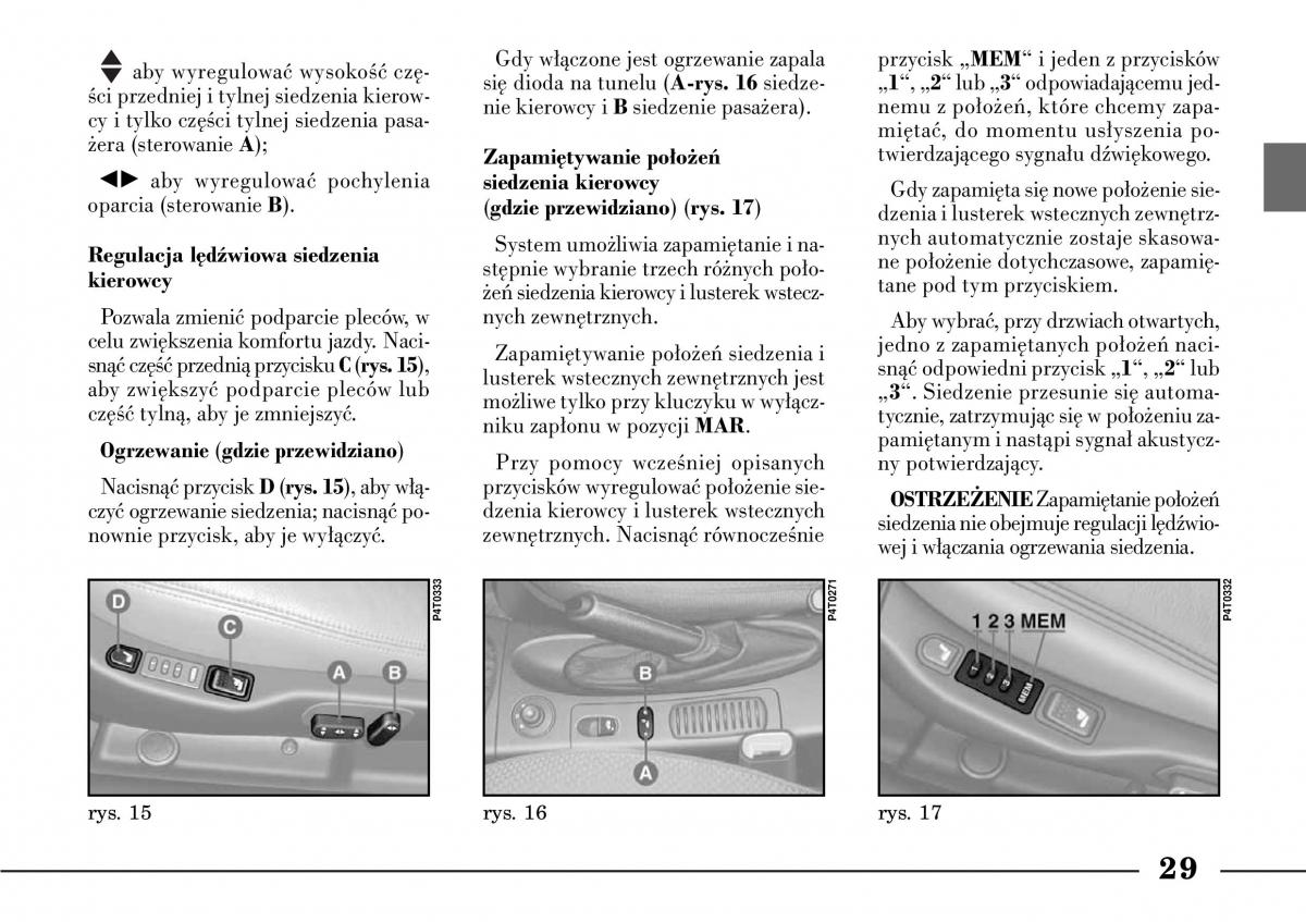 Lancia Lybra instrukcja obslugi / page 31