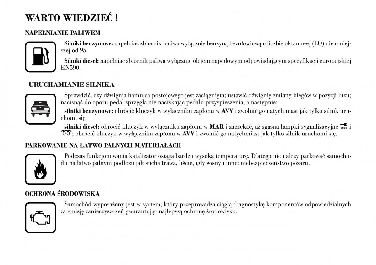 Lancia Lybra instrukcja obslugi / page 4