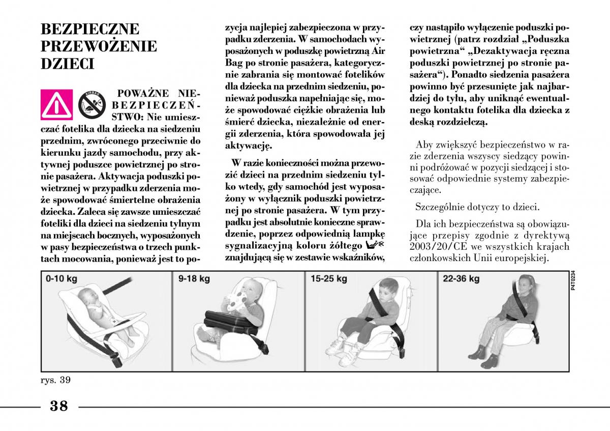 Lancia Lybra instrukcja obslugi / page 40