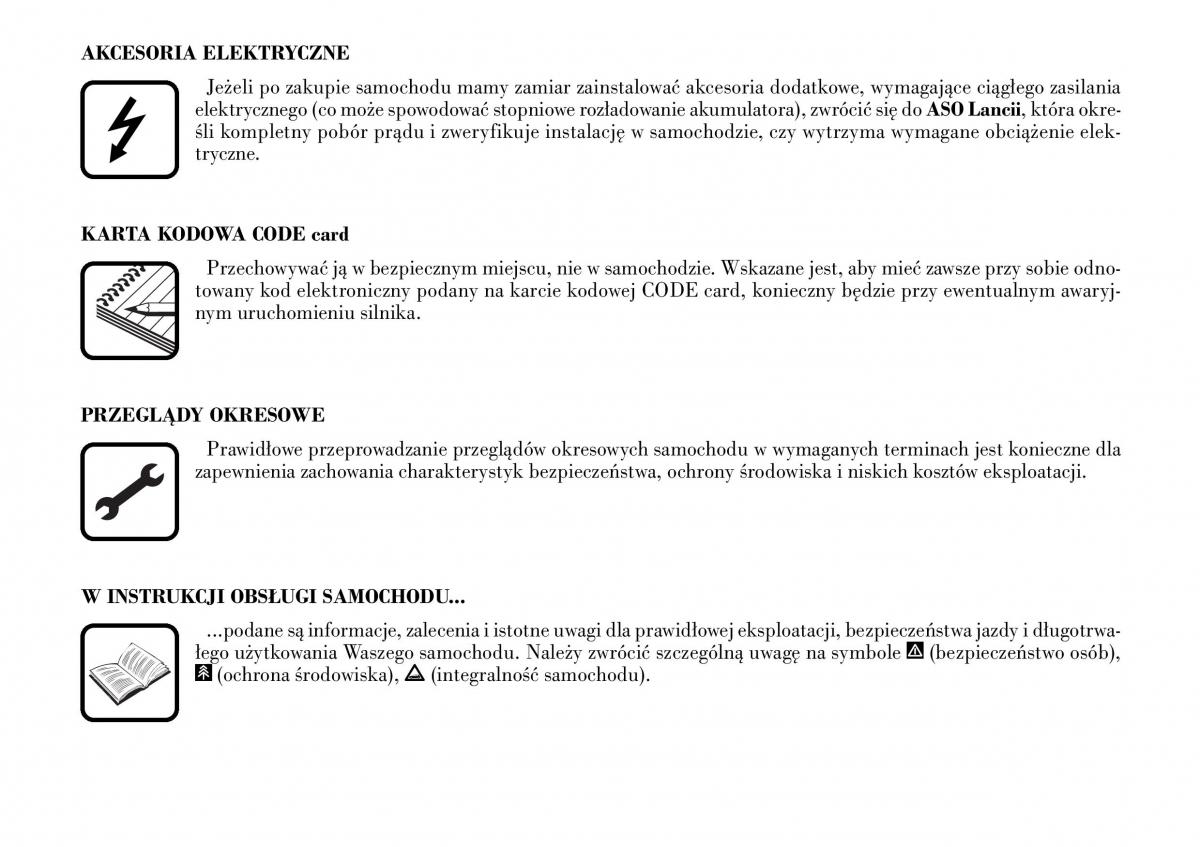 Lancia Lybra instrukcja obslugi / page 5