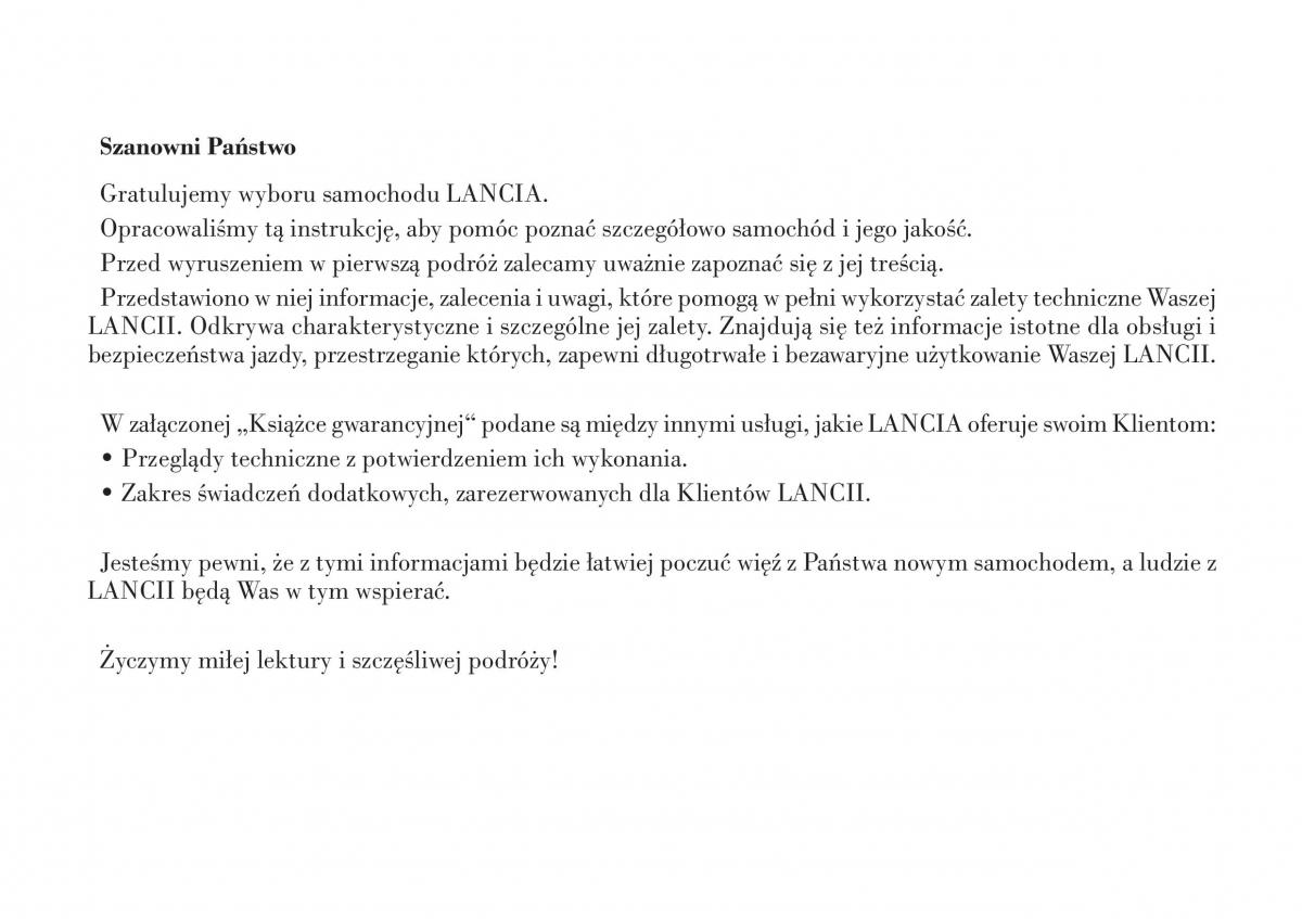Lancia Lybra instrukcja obslugi / page 3