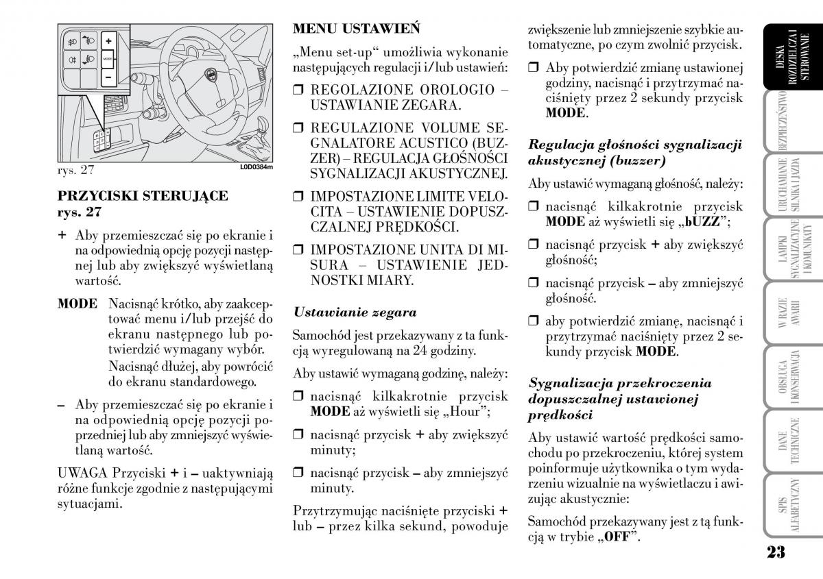 Lancia Musa instrukcja obslugi / page 25
