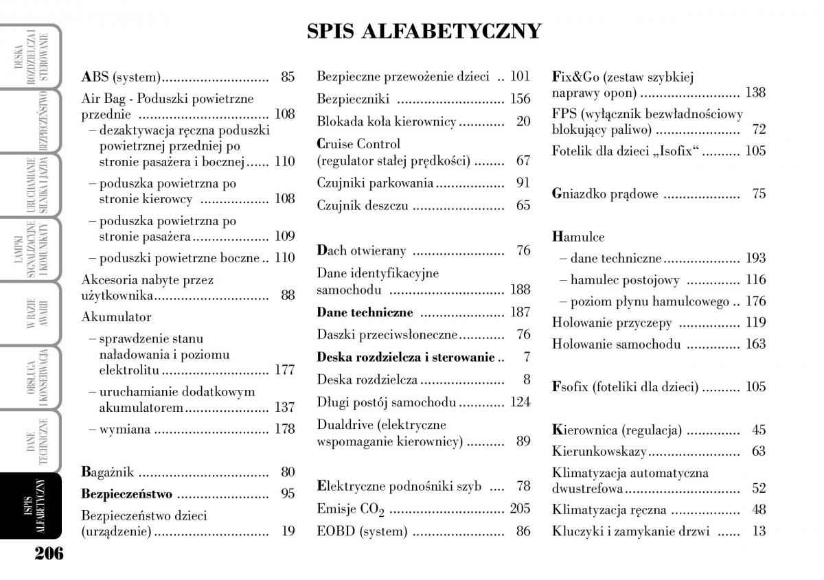 Lancia Musa instrukcja obslugi / page 208