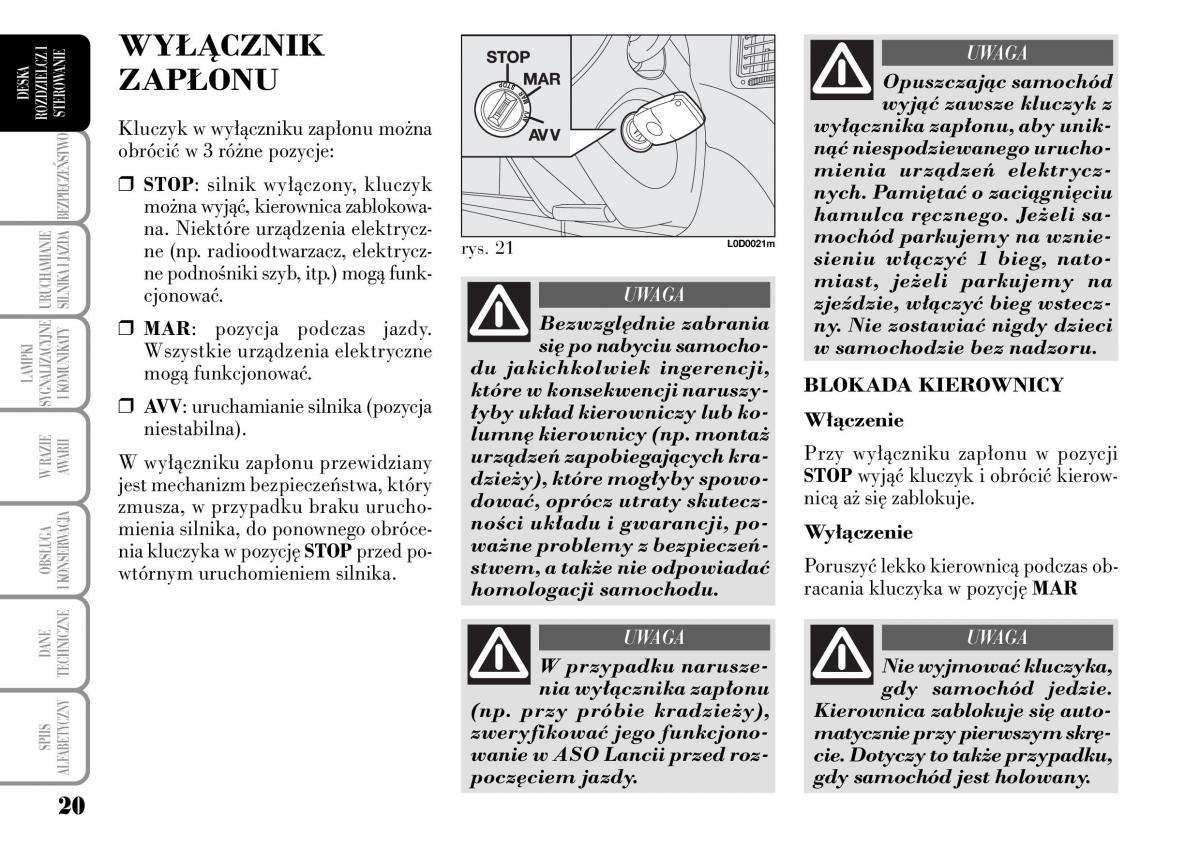 Lancia Musa instrukcja obslugi / page 22