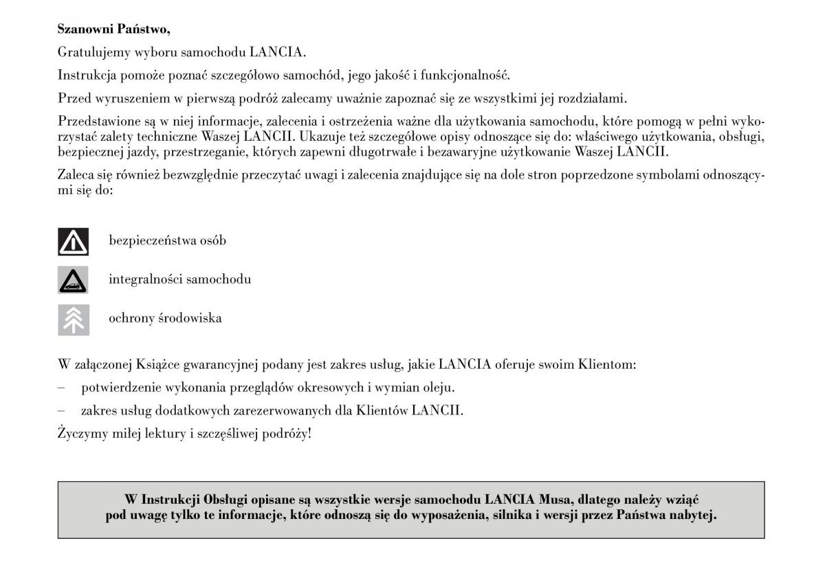 manual  Lancia Musa instrukcja / page 3