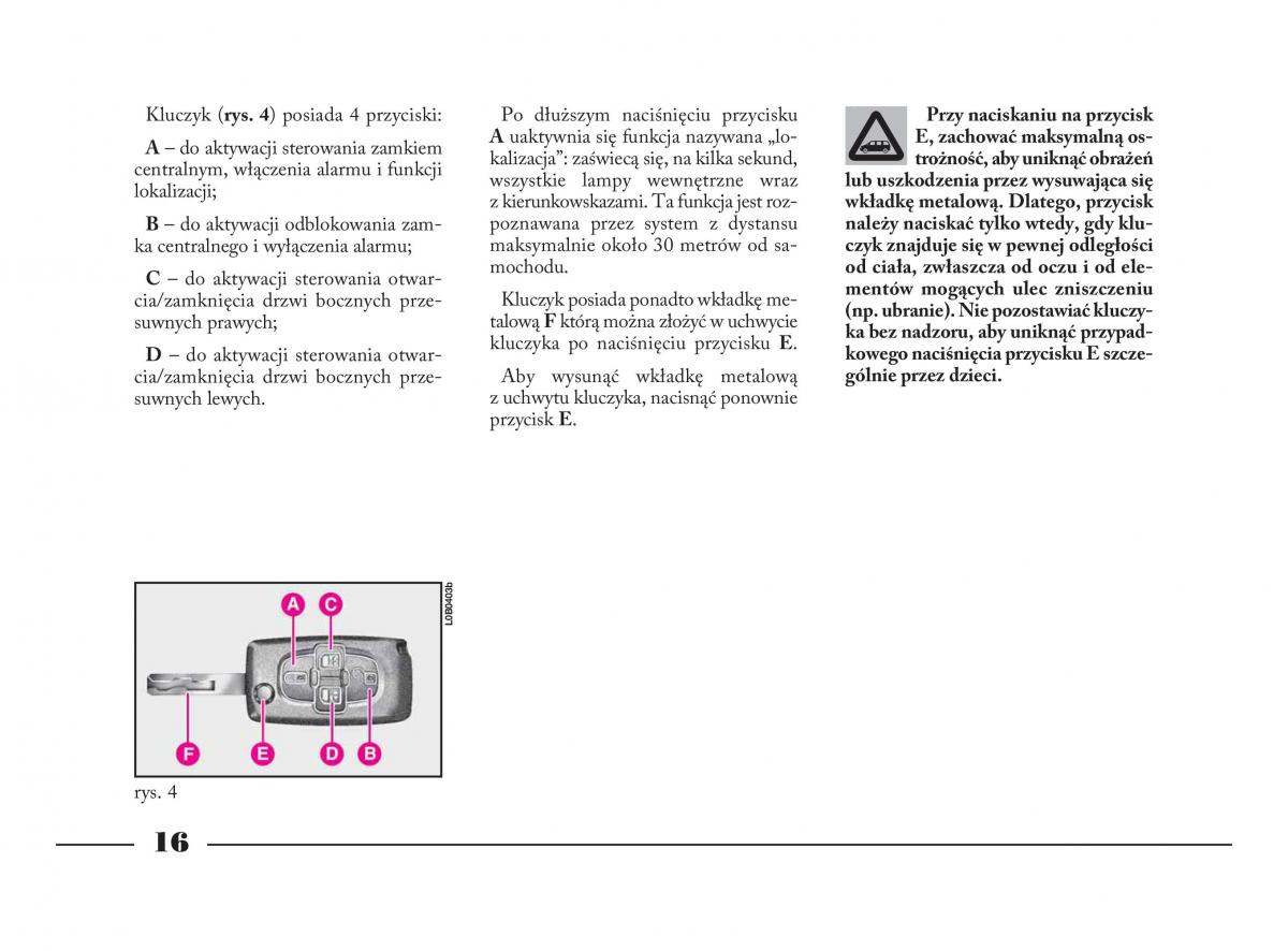 Lancia Phedra instrukcja obslugi / page 17