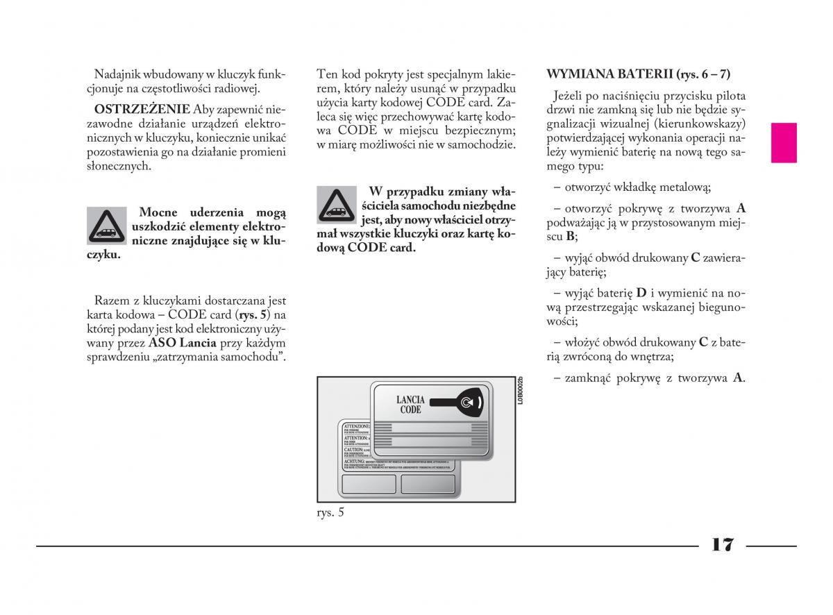Lancia Phedra instrukcja obslugi / page 18