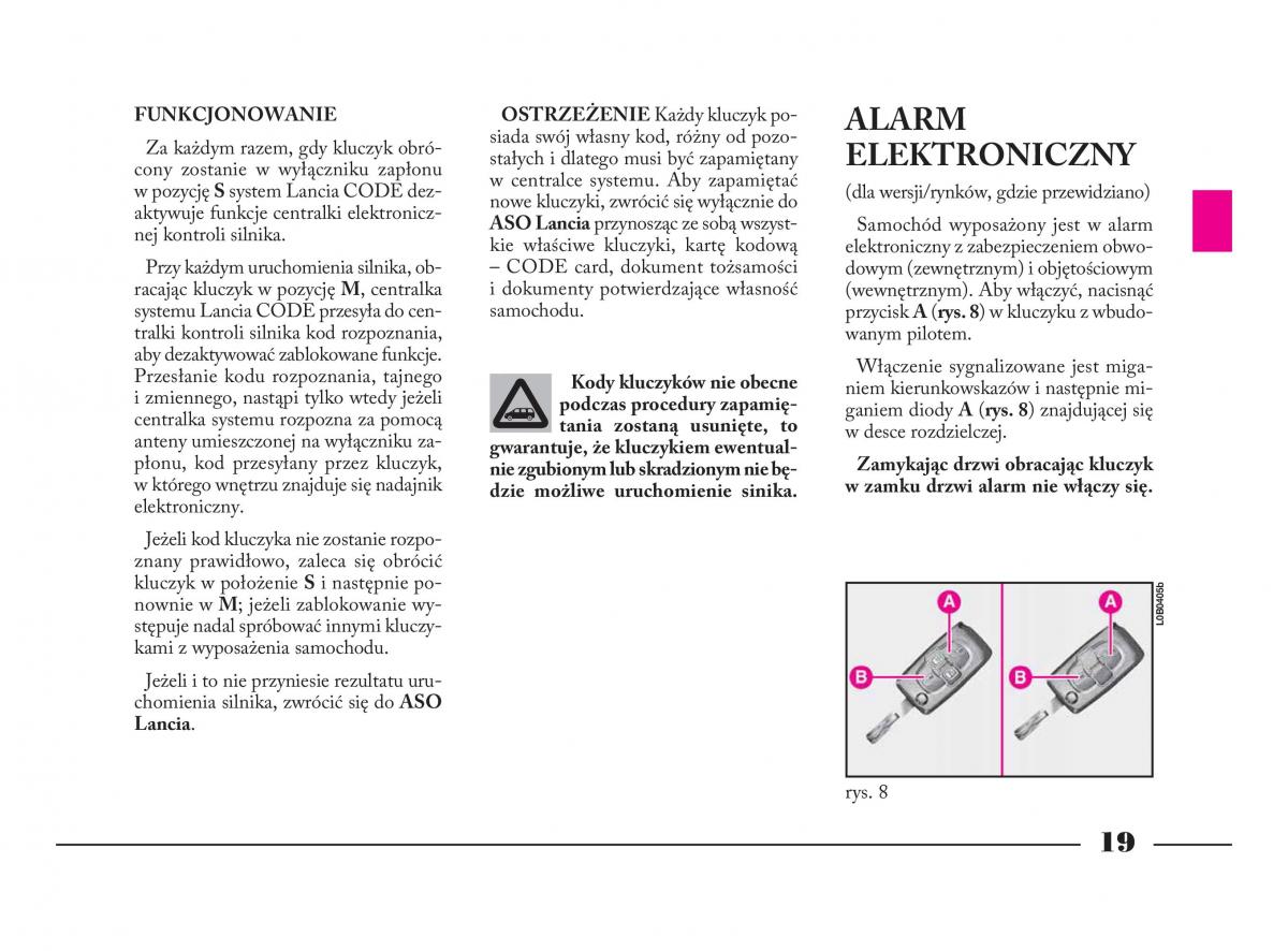 Lancia Phedra instrukcja obslugi / page 20