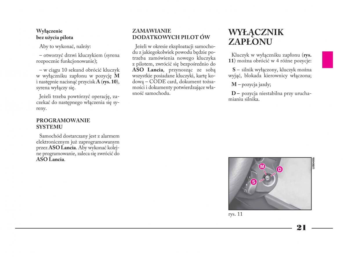 Lancia Phedra instrukcja obslugi / page 22