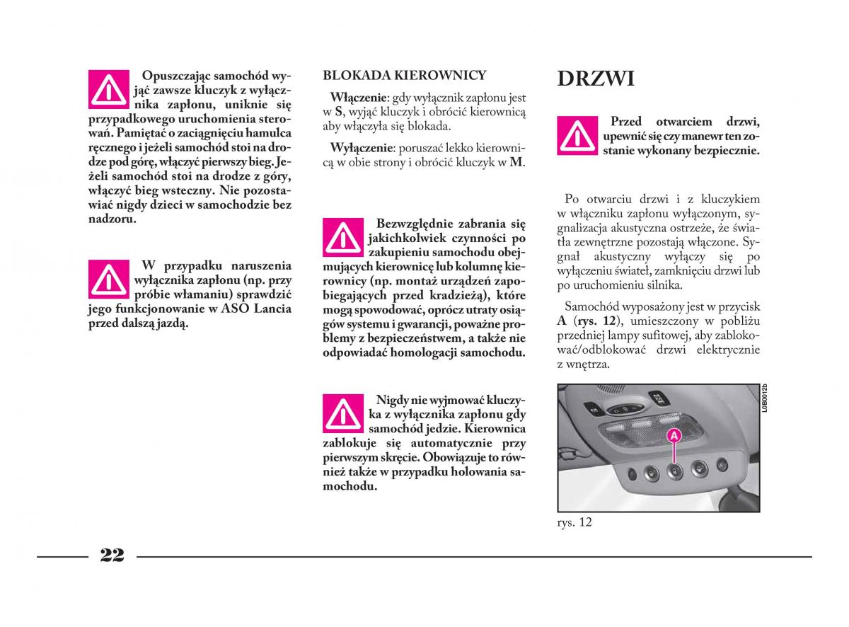 Lancia Phedra instrukcja obslugi / page 23