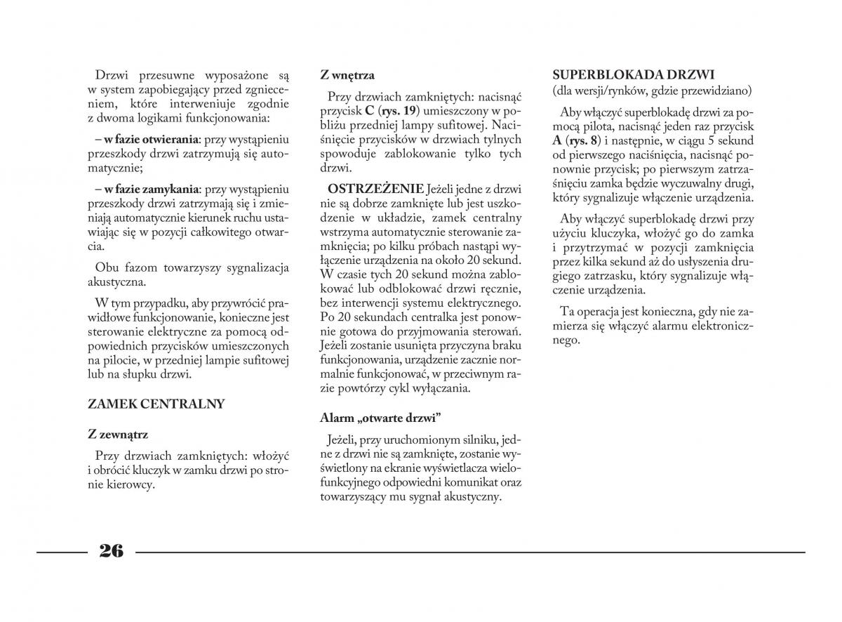 Lancia Phedra instrukcja obslugi / page 27