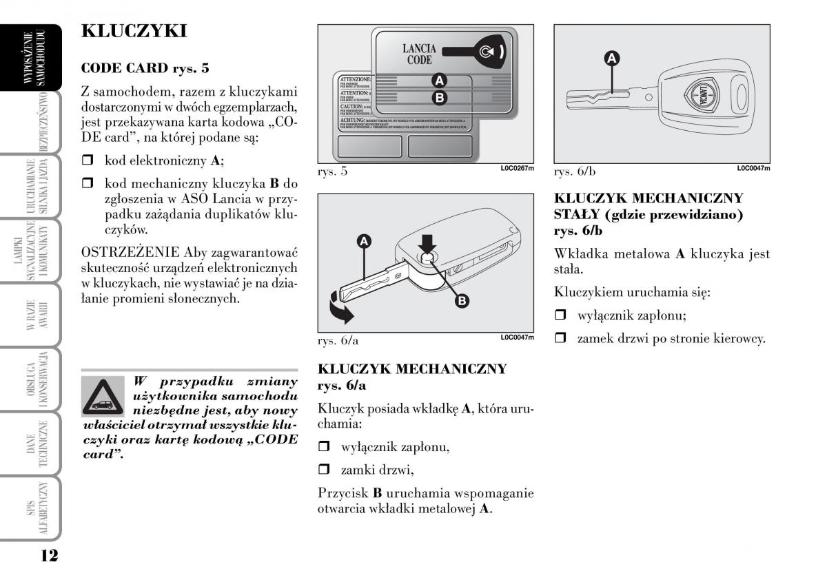 manual  Lancia Ypsilon I 1 instrukcja / page 14