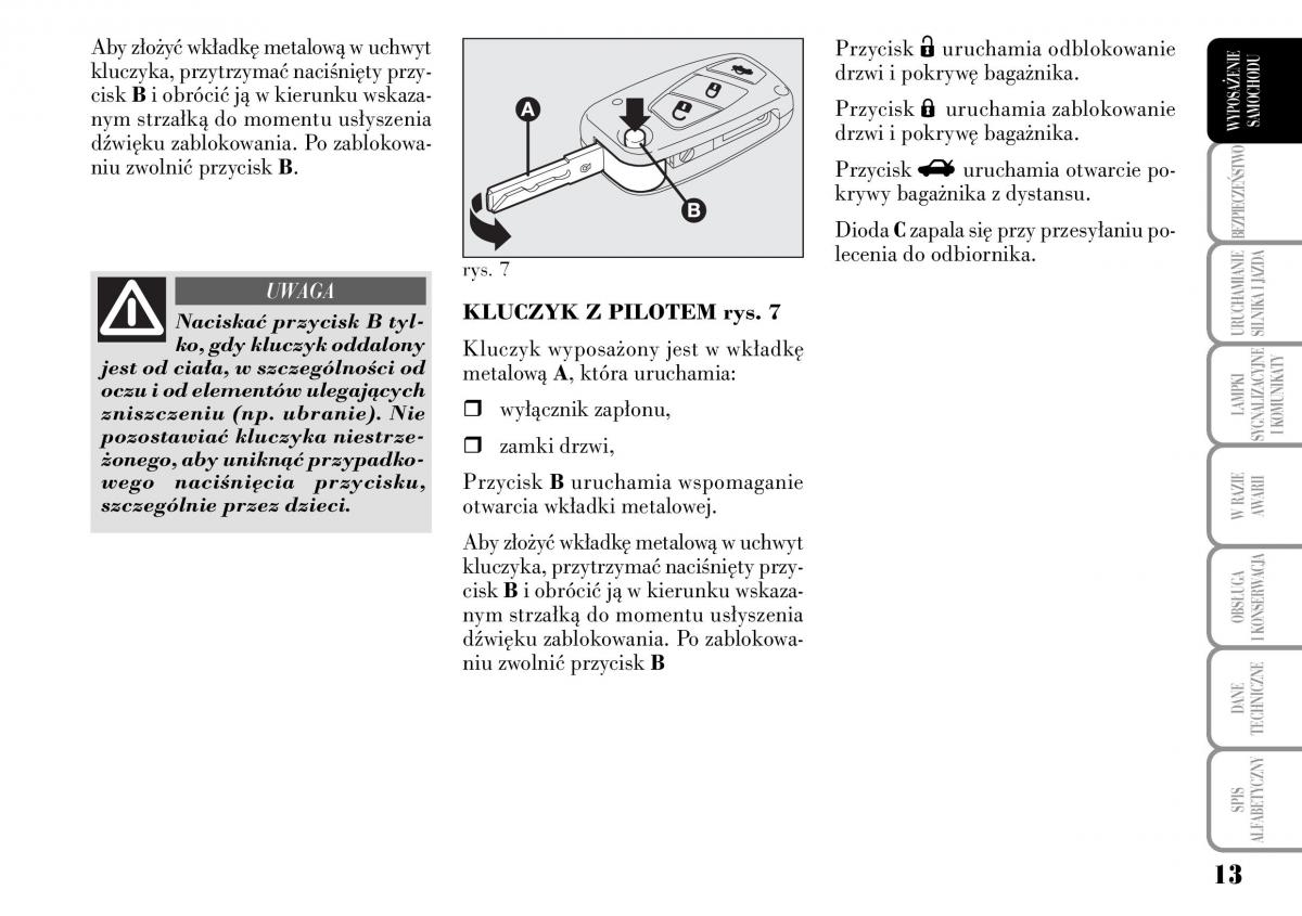Lancia Ypsilon I 1 instrukcja obslugi / page 15