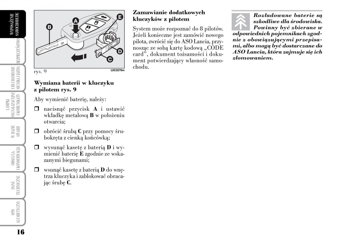 Lancia Ypsilon I 1 instrukcja obslugi / page 18