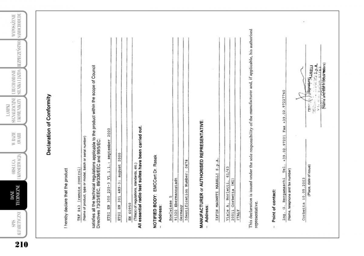 Lancia Ypsilon I 1 instrukcja obslugi / page 212