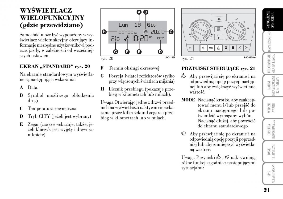 Lancia Ypsilon I 1 instrukcja obslugi / page 23