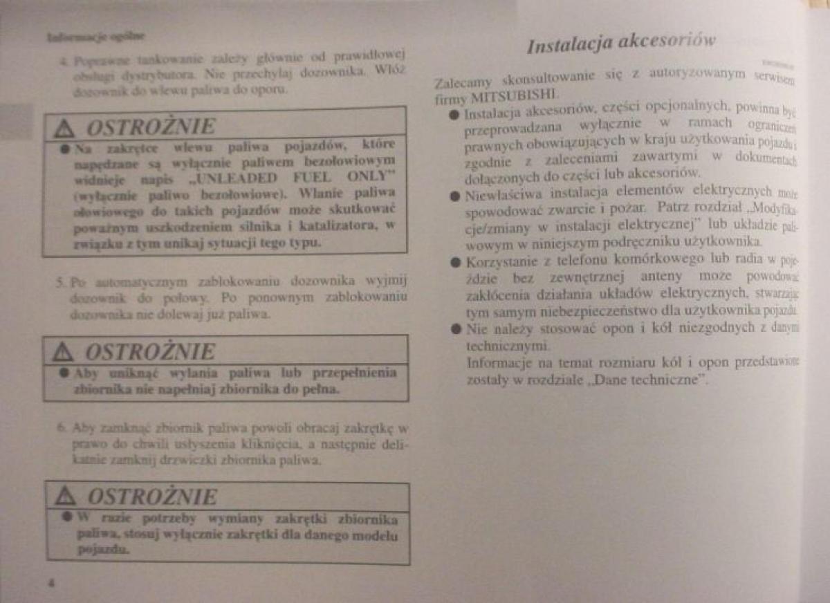 manual  Mitsubishi Colt VI 6 Z30 instrukcja / page 21