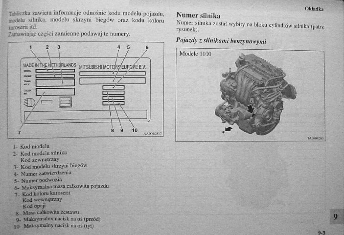 Mitsubishi Colt VI 6 Z30 instrukcja obslugi / page 403