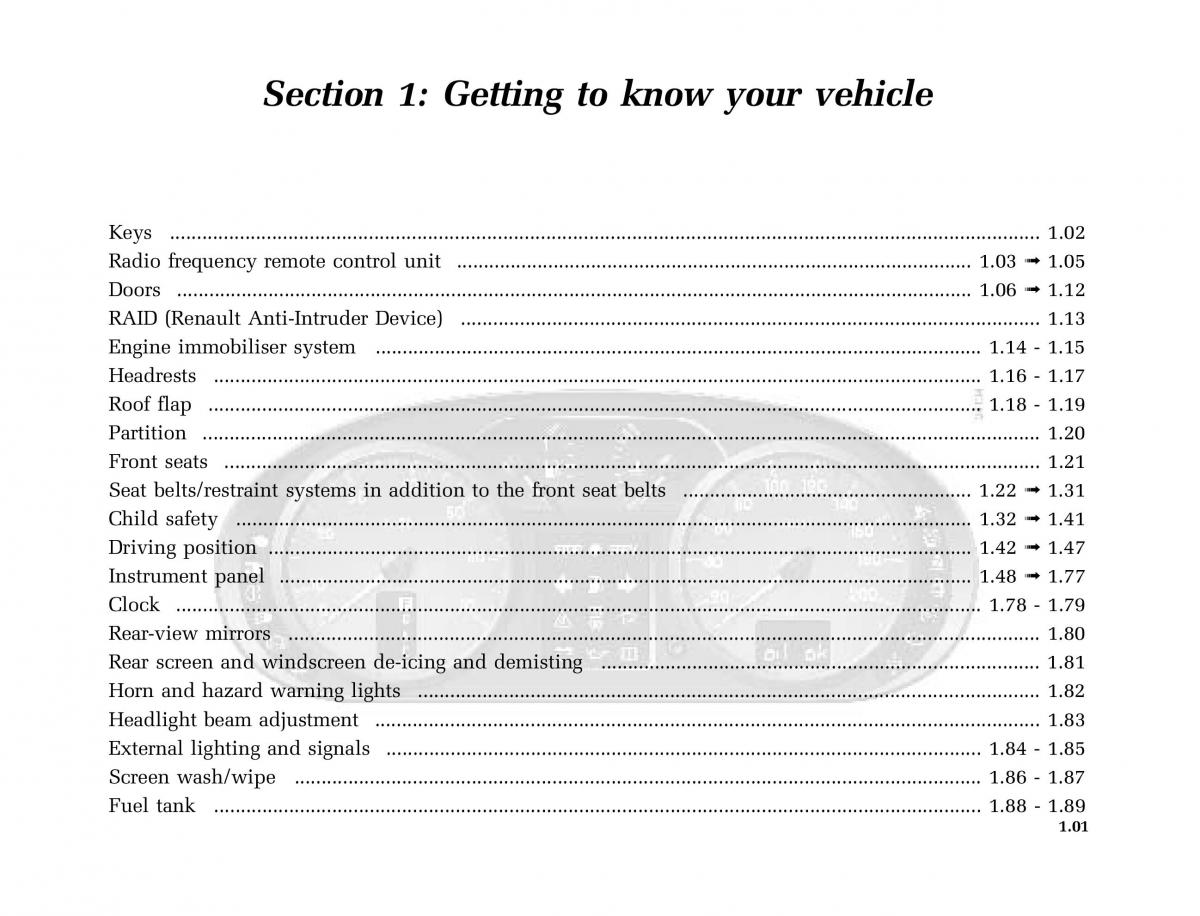 manual  Renault Kangoo I 1 Nissan Kubistar Foton View M owners manual / page 6