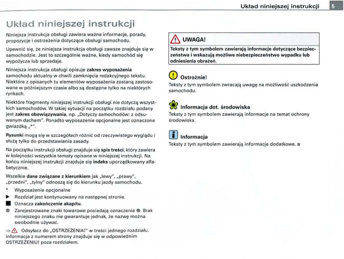 manual  Audi A6 C6 instrukcja / page 6